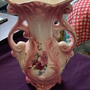 Pink Floral Ceramic Vase